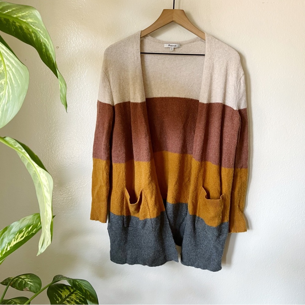 Madewell | Kent Striped Cardigan Sweater in Coziest Yarn